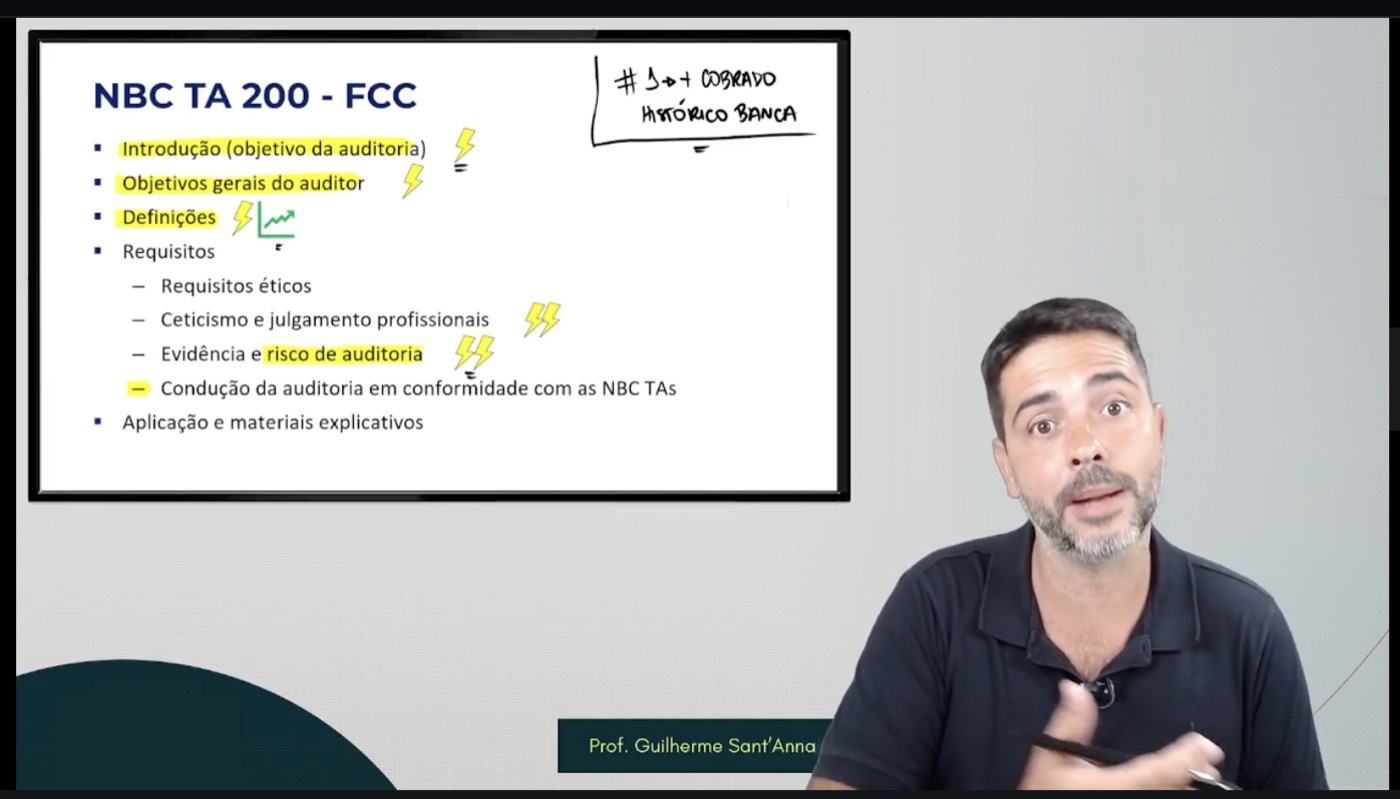 Prévia de aula sobre NBC TA 200 com foco na FCC